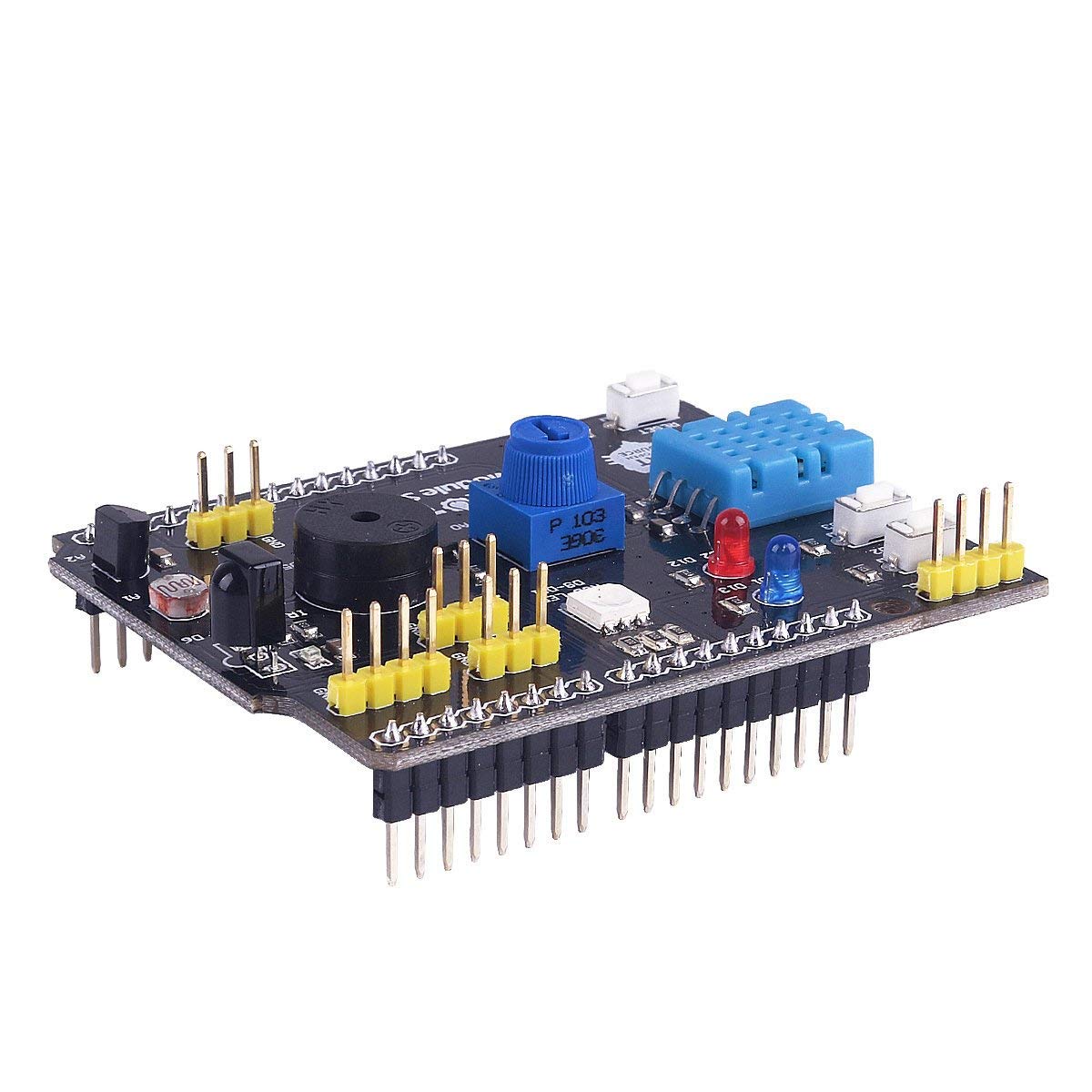 DollaTek Arduino Uniwersalna karta rozszerzeń Arduino z czujnikiem wilgotności i czujnikiem temperatury 9 w 1, kompatybilna z Arduino UNO R3