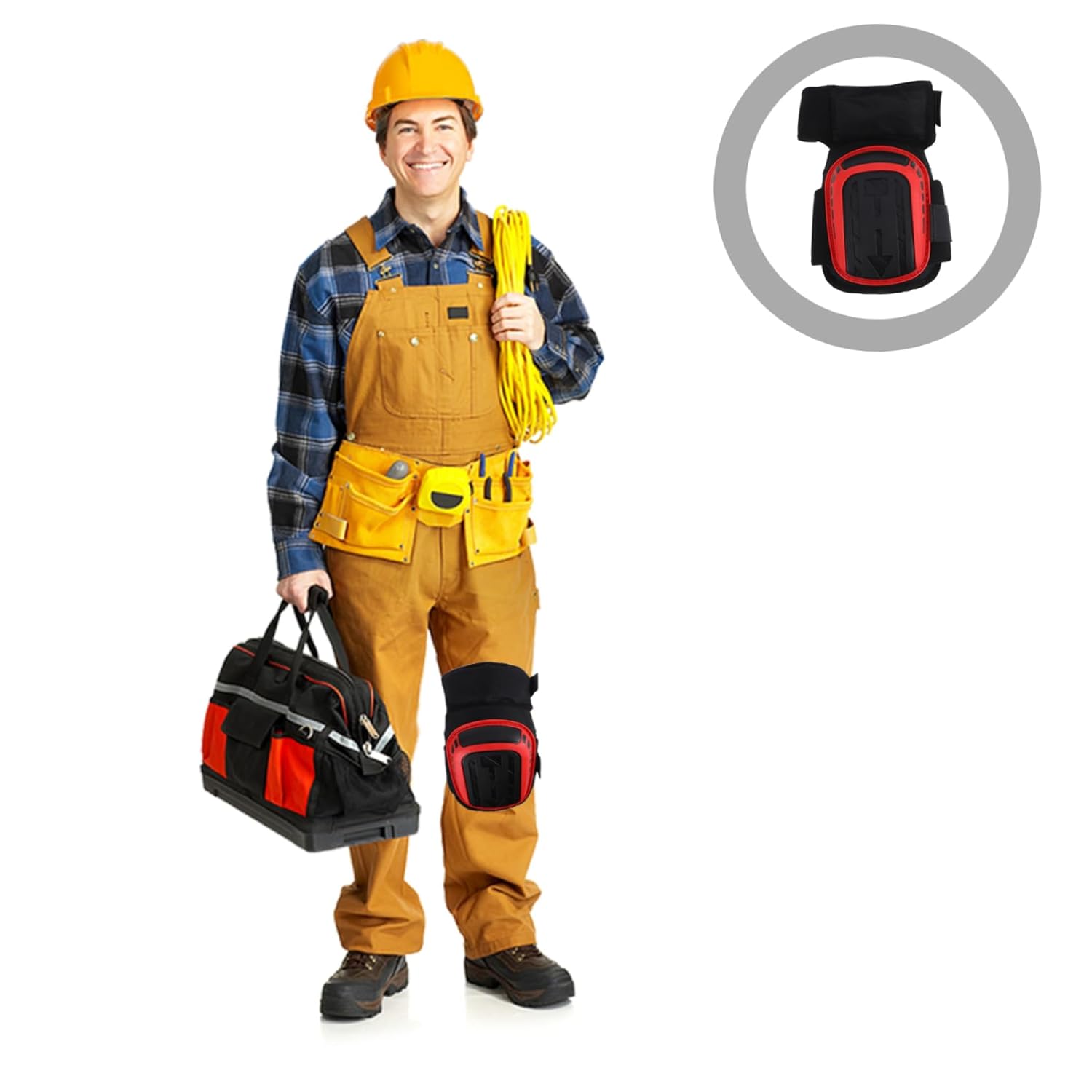 jojofuny Slip Wear-resistant Knee Pads for Men Women Heavy Duty Gel Pads for Gardening Construction Roofing