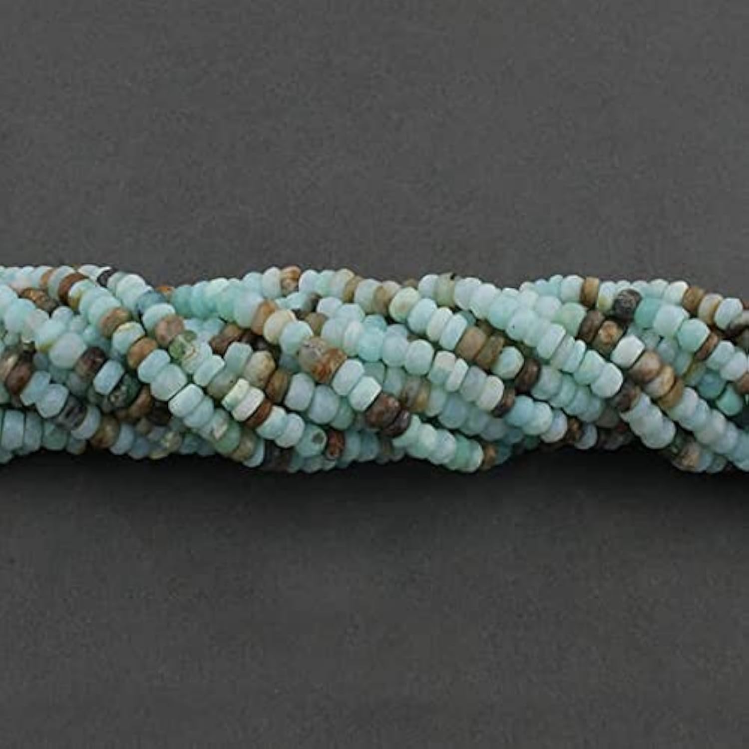 Opale du Pérou en perles rondelles facettées 6mm pour création de bijoux - Rang de 33cm ISR346