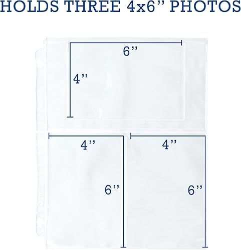Miniatura 2 de Samsill, Páginas de álbum de fotos de 4 x 6 pulgadas para carpeta de 3 anillas, ultra transparente, fundas de fotos de archivo, soportes para fotos,