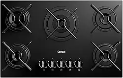 Consul Cooktop 5 Bocas a Gás Consul com Queimadores Especiais e Mesa de Vidro - CDS75AE Bivolt