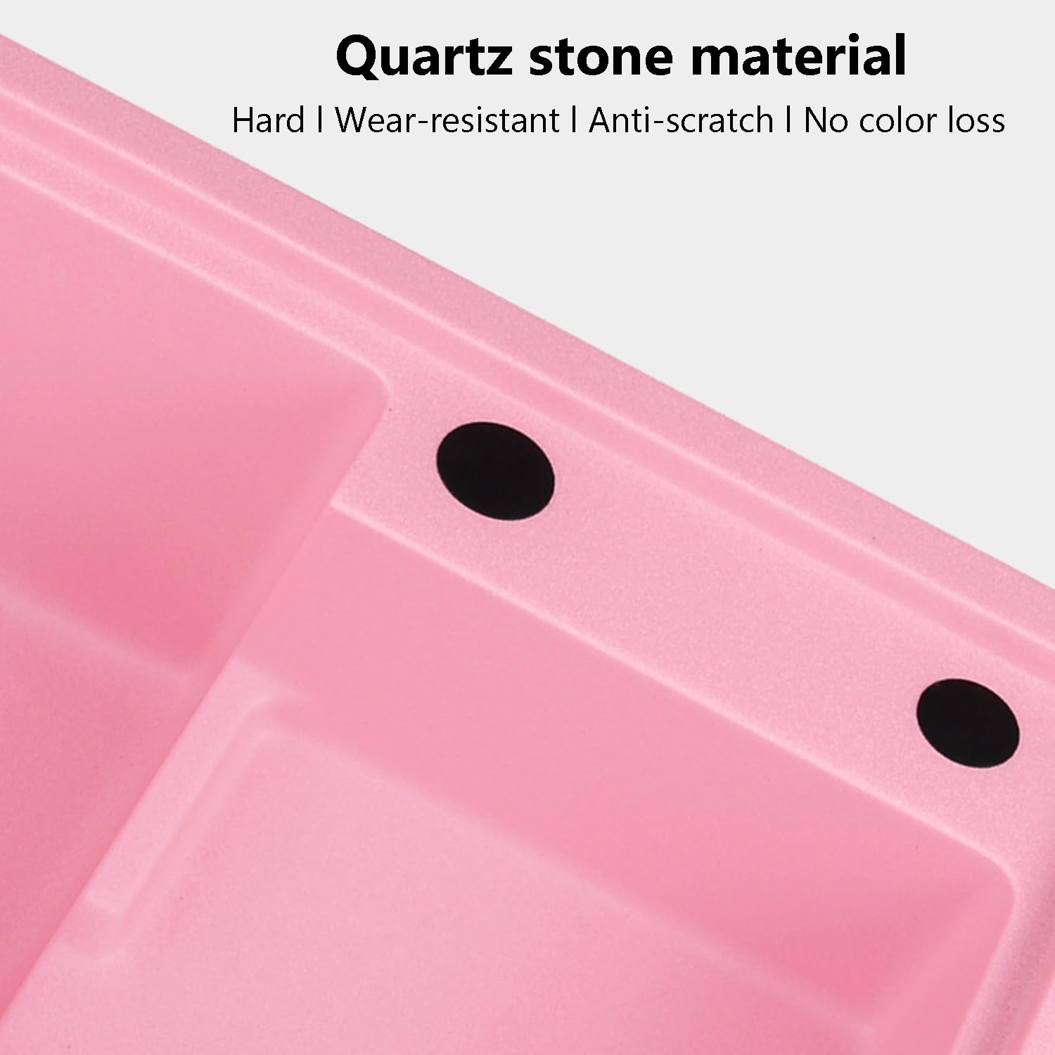 Fregadero de cocina rosa de granja para estación de trabajo, fregadero de cocina de granito, fregadero de barra húmeda de entretenimiento para cocina de granja (A)