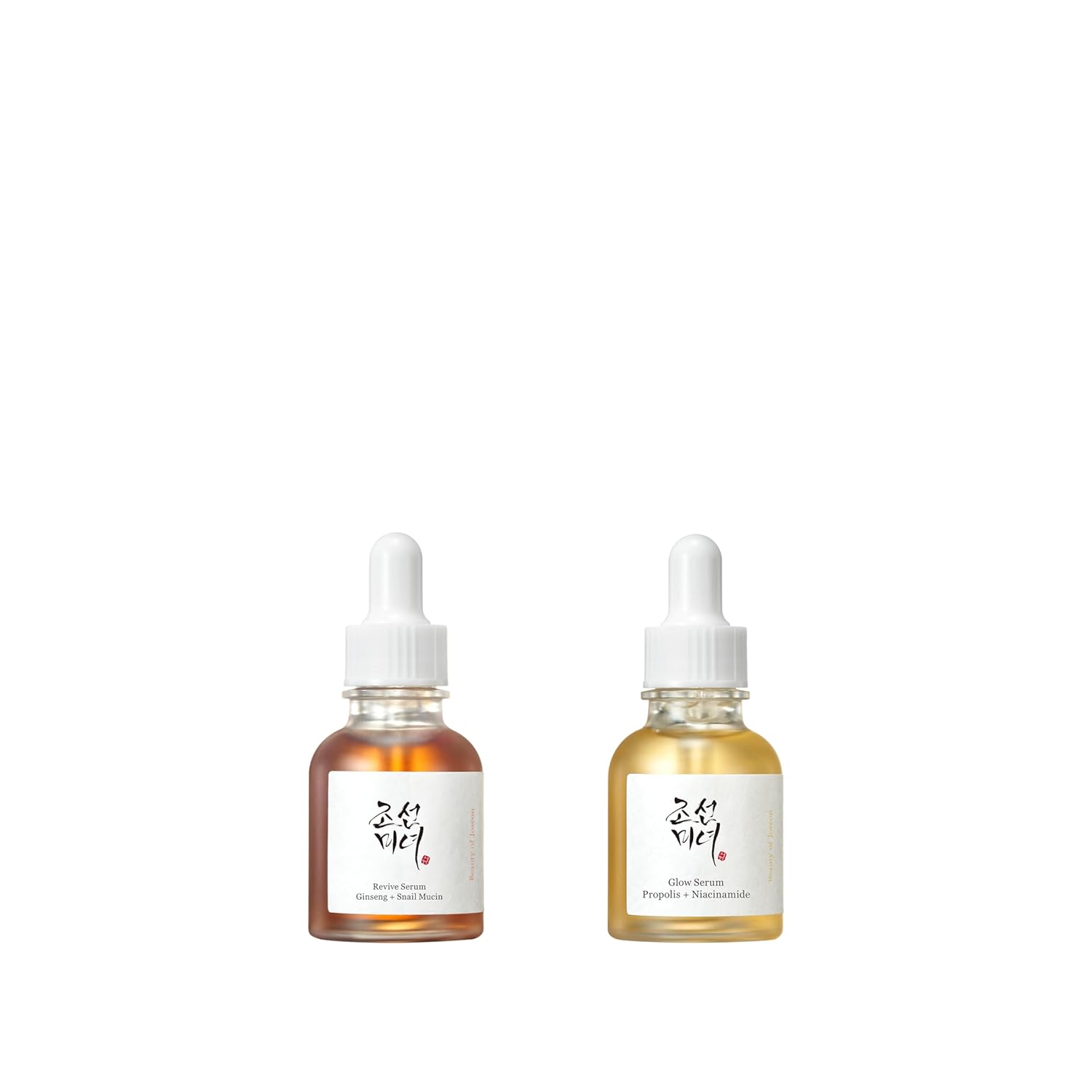Beauty of Joseon Snail Mucin Serum (30ml, 1.01 fl.oz.) with Glow Serum Propolis and Niacinamide (30ml, 1.01 fl.oz.), Korean Skincare