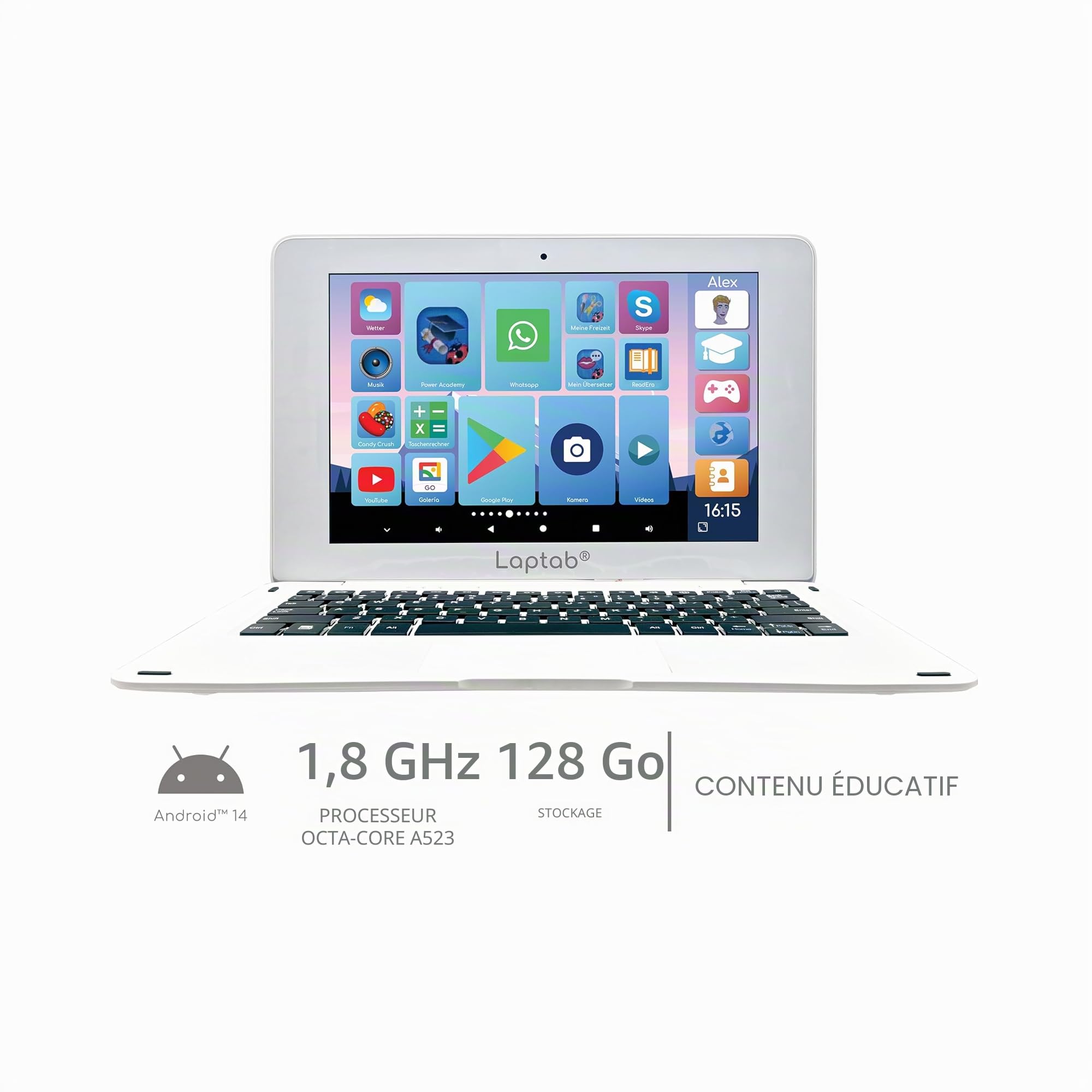 Lexibook LT10DE LAPTAB 10 Ordinateur Portable avec écran Tactile Android Contrôle Parental Ultra Plat et Léger