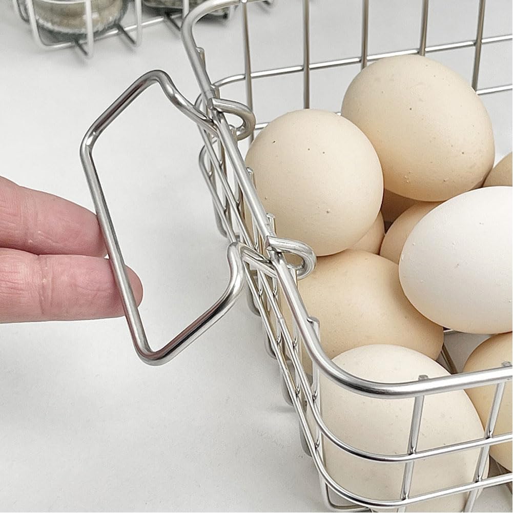 Baskets for organizing with Handles, 304 Stainless Steel Wire Baskets for Pantry Organization and Storage, Kitchen Organizer,10"(L) x 7.28"(W) x 3.15"(H) image 4