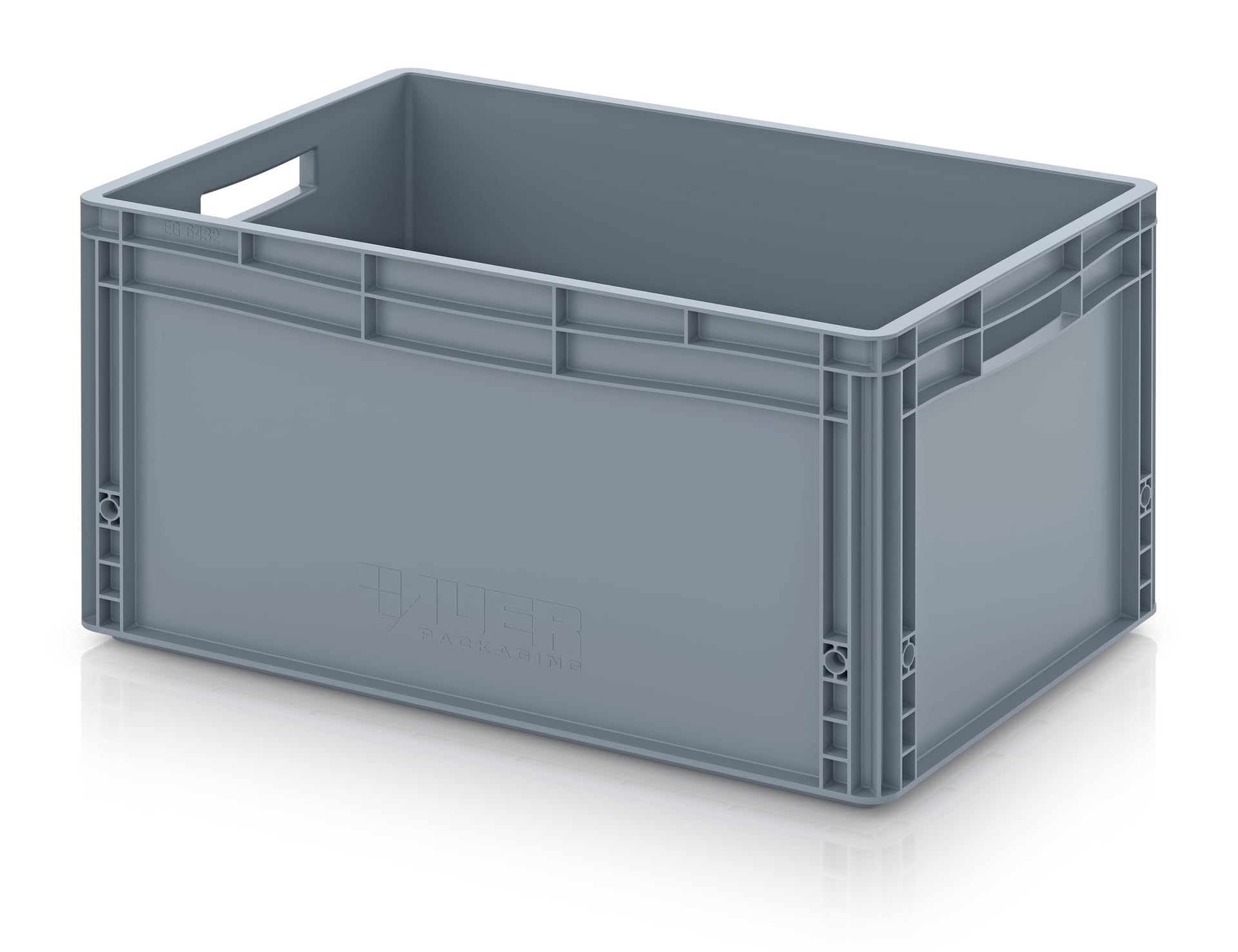 Auer Euro Conteneur EG 64/32 - Bac Empilable 60x40x32 Cm 66L Poignées Ouvertes - Boîte De Transport Et Rangement Robuste
