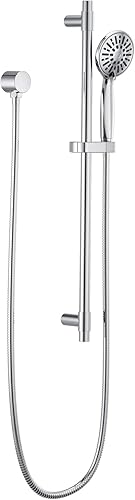 Miniatura 8 de Delta Grifo barra deslizante ducha de mano con manguera, cabezal de ducha de mano de níquel cepillado, ducha de mano con barra deslizante, ducha