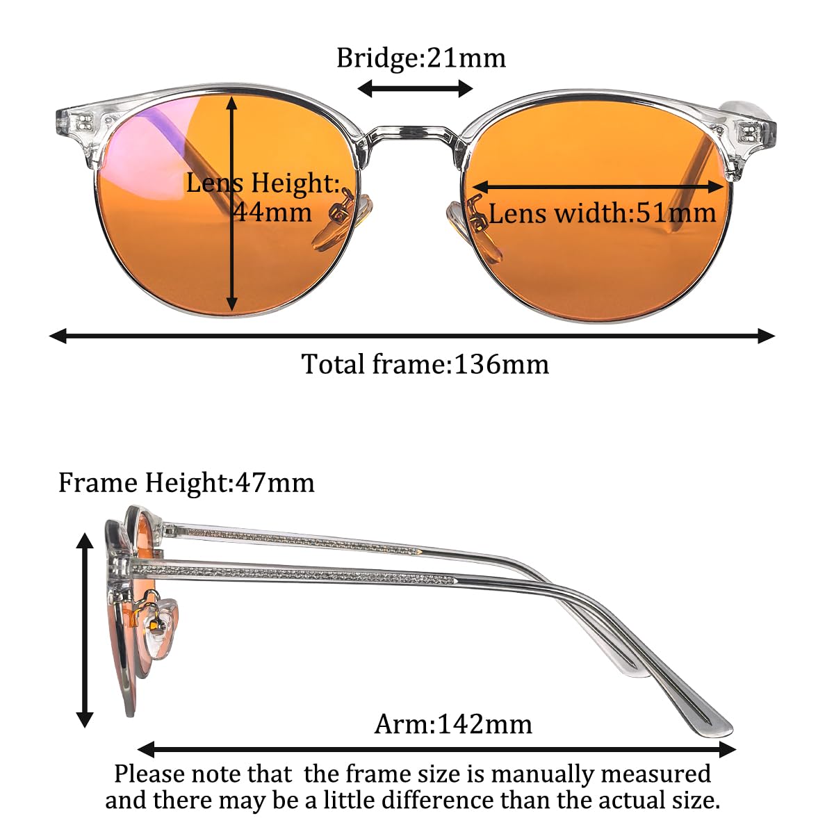 SHINU Gafas antiluz azul para mujer, lentes rojas para dormir mejor, color naranja, para jugar o trabajar, visión nocturna amarilla