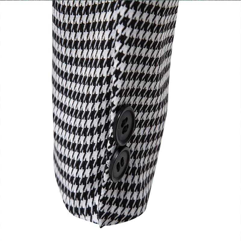 Blazer para hombre, ajuste delgado, ligero, de un solo botonadura, casual, negocios, pata de gallo