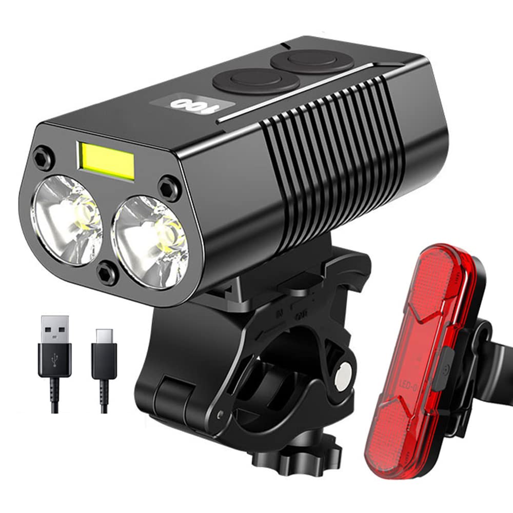 TIORU Bike Light Headlight Lampada per Bicicletta con Power Bank Ricaricabile LED 4000Mah MTB Bicicletta Luce Torcia Elettrica Accessori per Bici