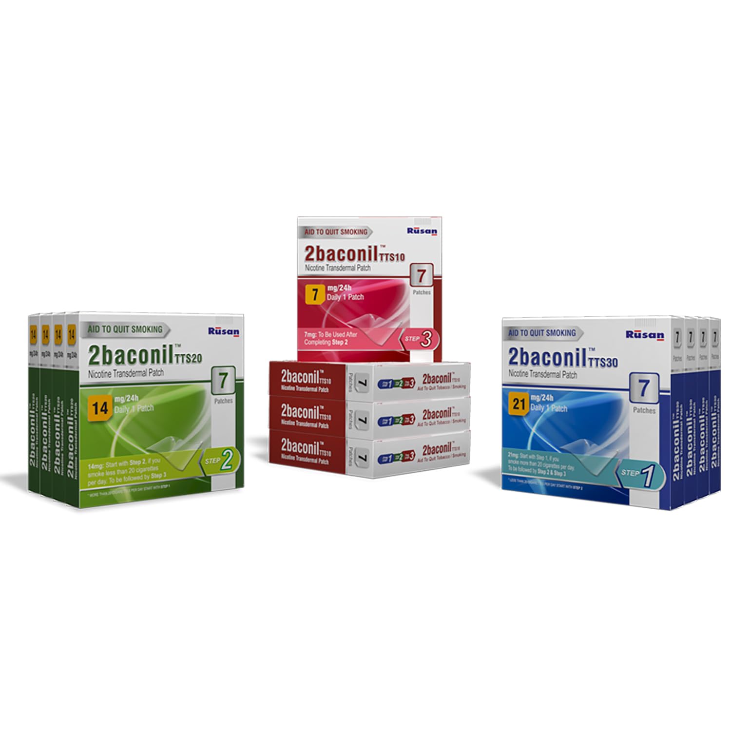 Rusan 2baconil Nicotine Transdermal Patch | 3 Months Therapy for More Than 20 Cigarettes a Day | Helps to Quit Smoking | Nicotine Replacement Therapy Plan-image-7
