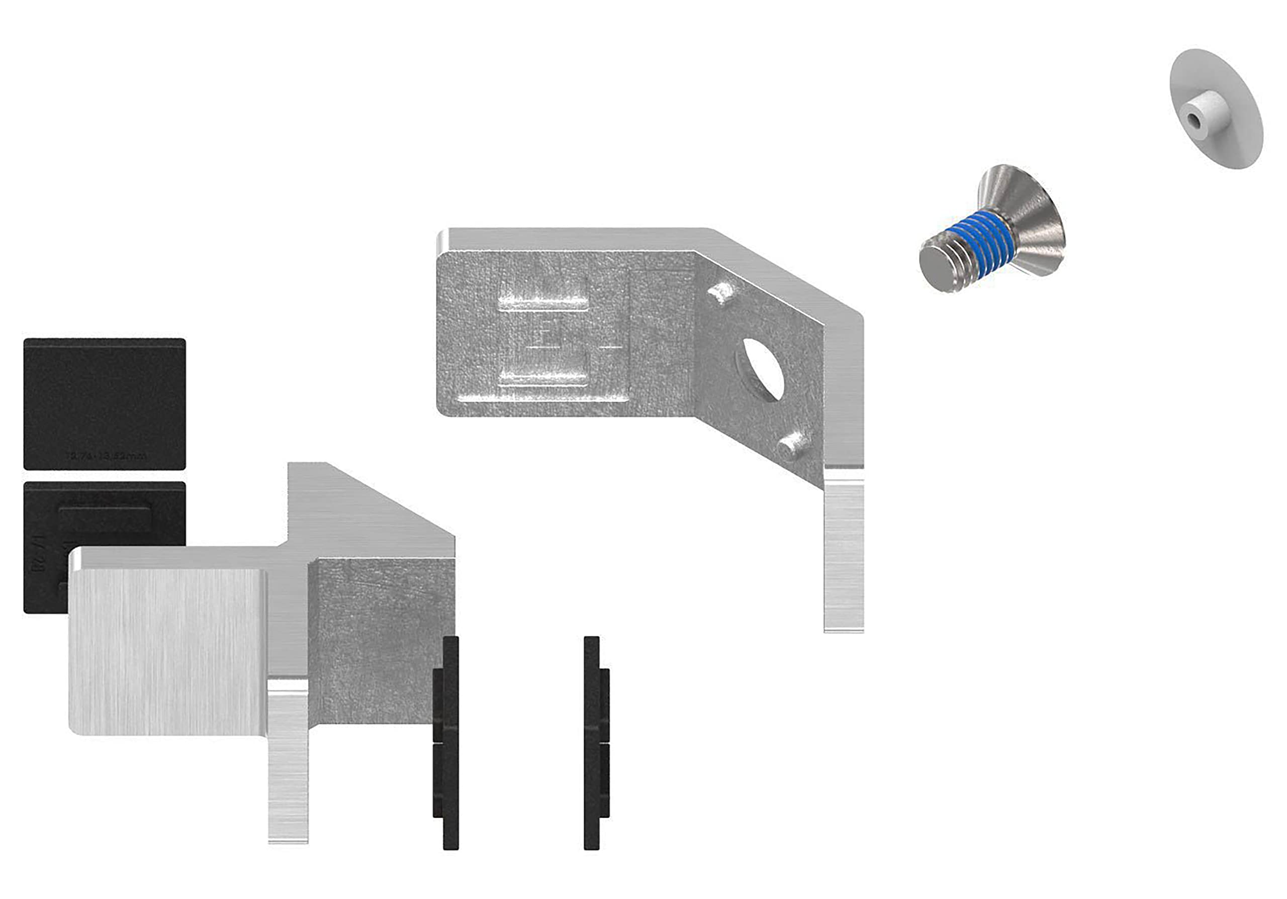 STEINBACHER© | Morsetto per vetro angolare a 90° in acciaio inox/allineatore di vetro per ringhiera tutto vetro, V4A