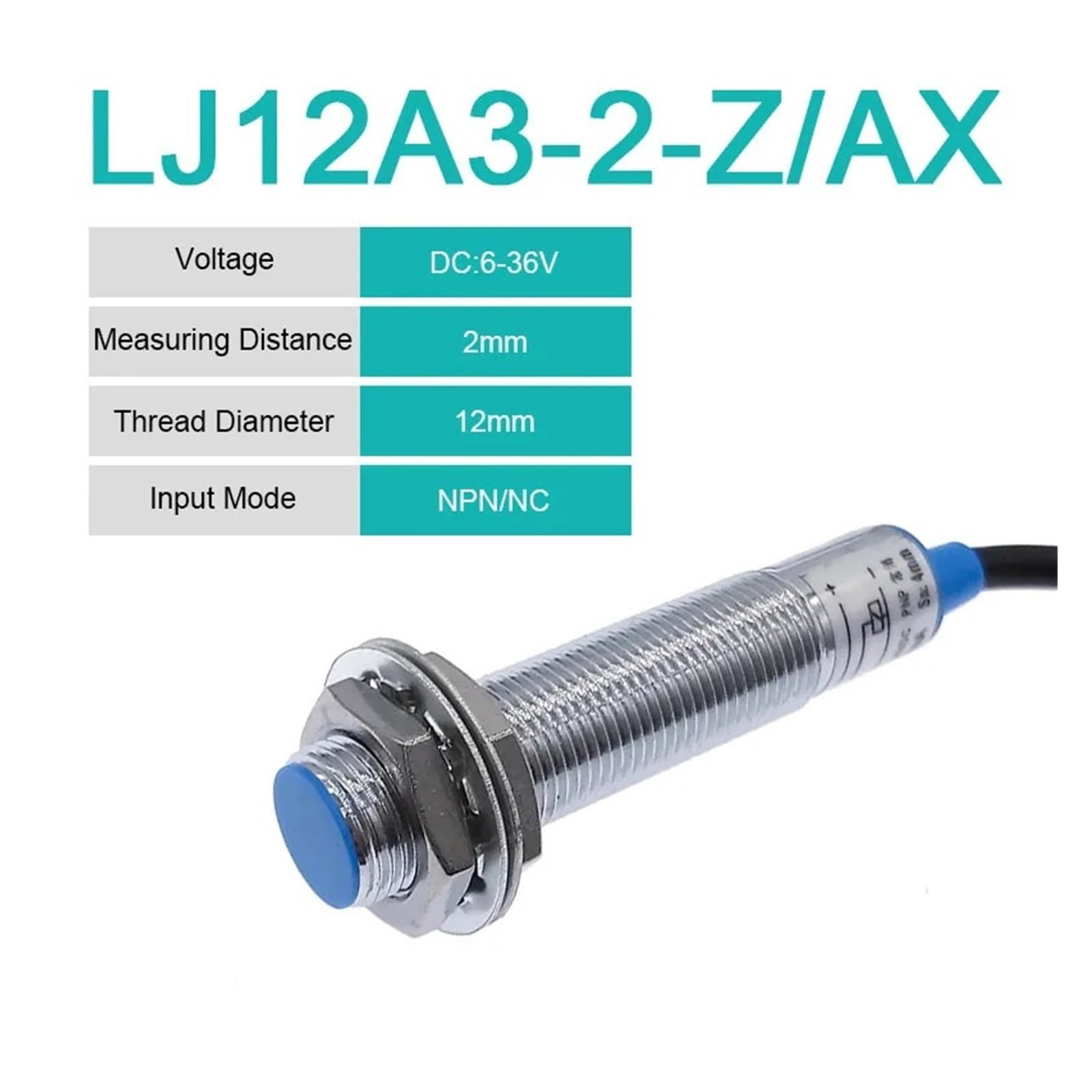 Lot de 10 détecteurs de proximité inductifs LJ12A3-4 BX/BY/AX/AY J-DZ/EZ LJ12A3-2 BX NPN PNP, capteur NO NC DC5~36 V(LJ12A3-2-Z-AX)
