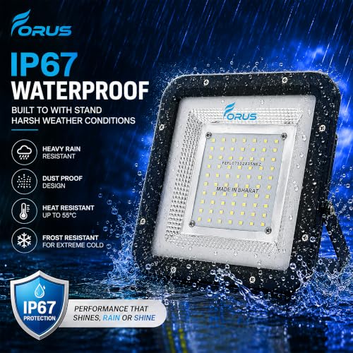 Image of Forus 50W Blue Color Flood Light Outdoor LED Waterproof Decorative Focus Lamp for Home Garden Events Security Terrace Landscape Pathway Building Festival Stage Party Celebration Lighting - 1 Pc