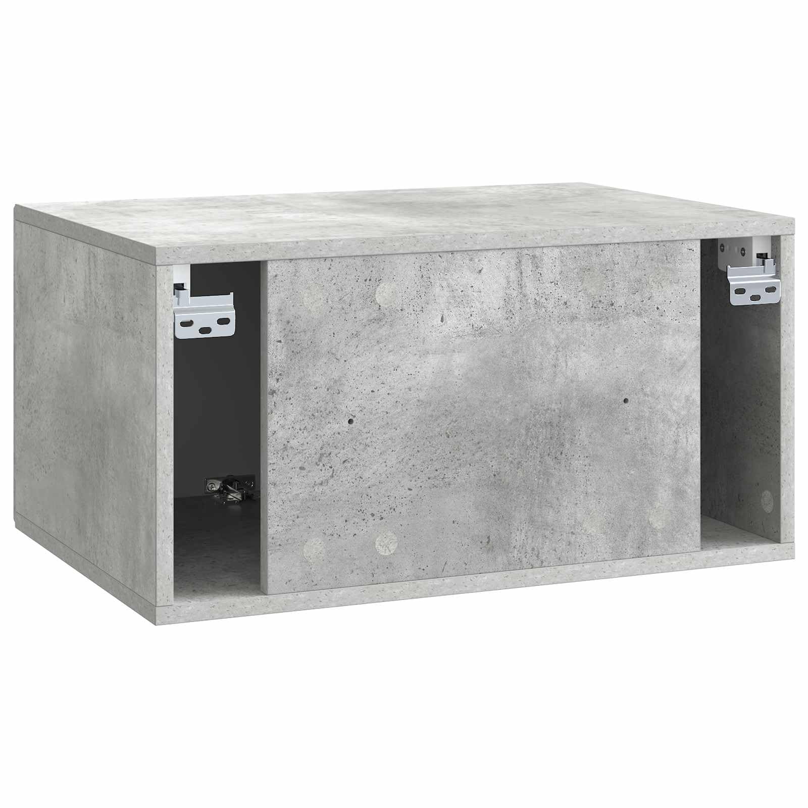 Wandmontierter TV-Schrank Betongrau 59,5 x 41 x 30 cm, Entertainment-Center mit Regalen und Fächern für Medienplayer und Konsolen, platzsparendes Design für Wohnzimmer, robuste