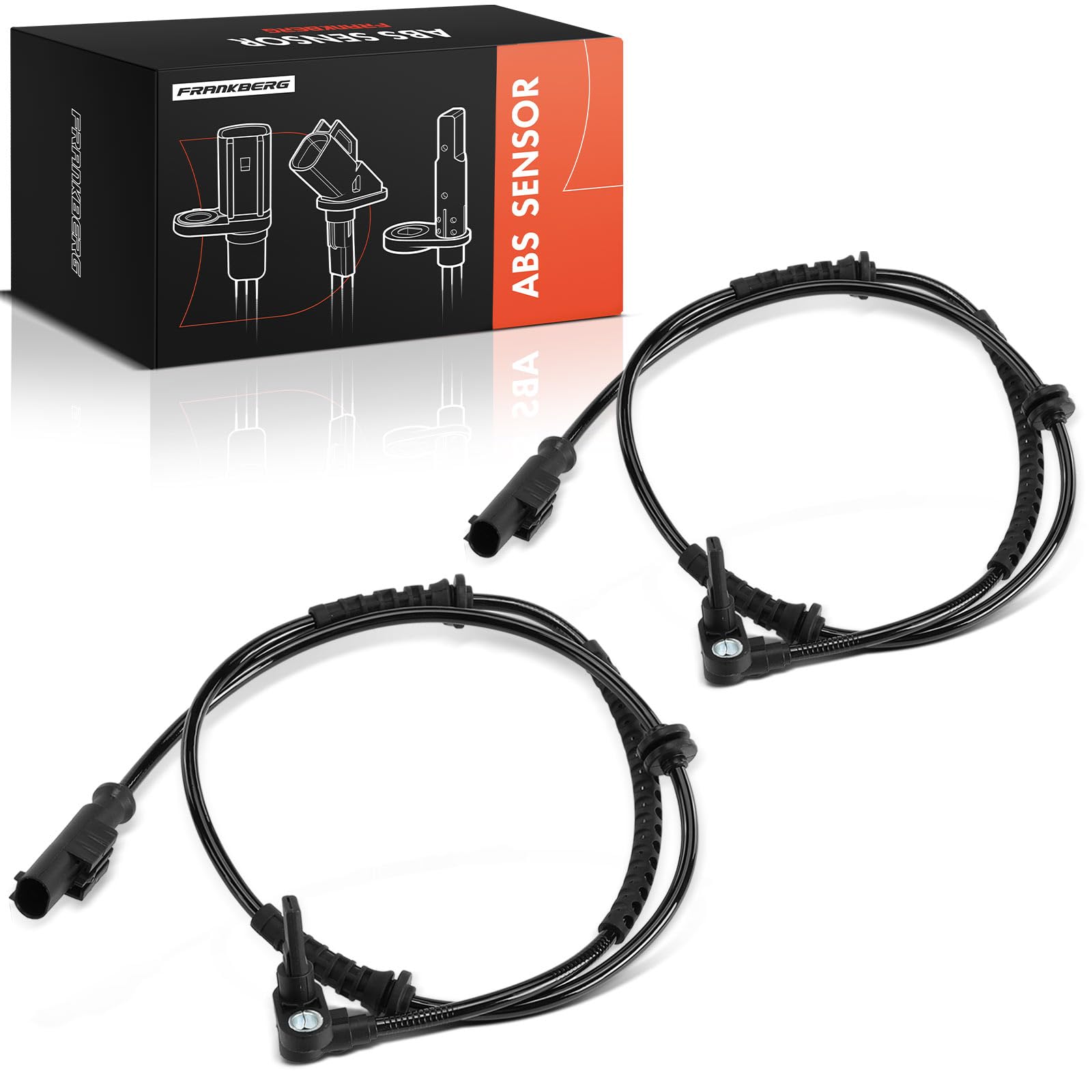 Frankberg 2x Sensore Velocità Ruota Sensore ABS 2-Poli Compatibile con 500L 351 352 0.9 0.9 Natural Power 1.6 D MultiJet 1.3 D MultiJet 1.4 1.4 LPG 2012-2025 Replace# 52009180,51884745