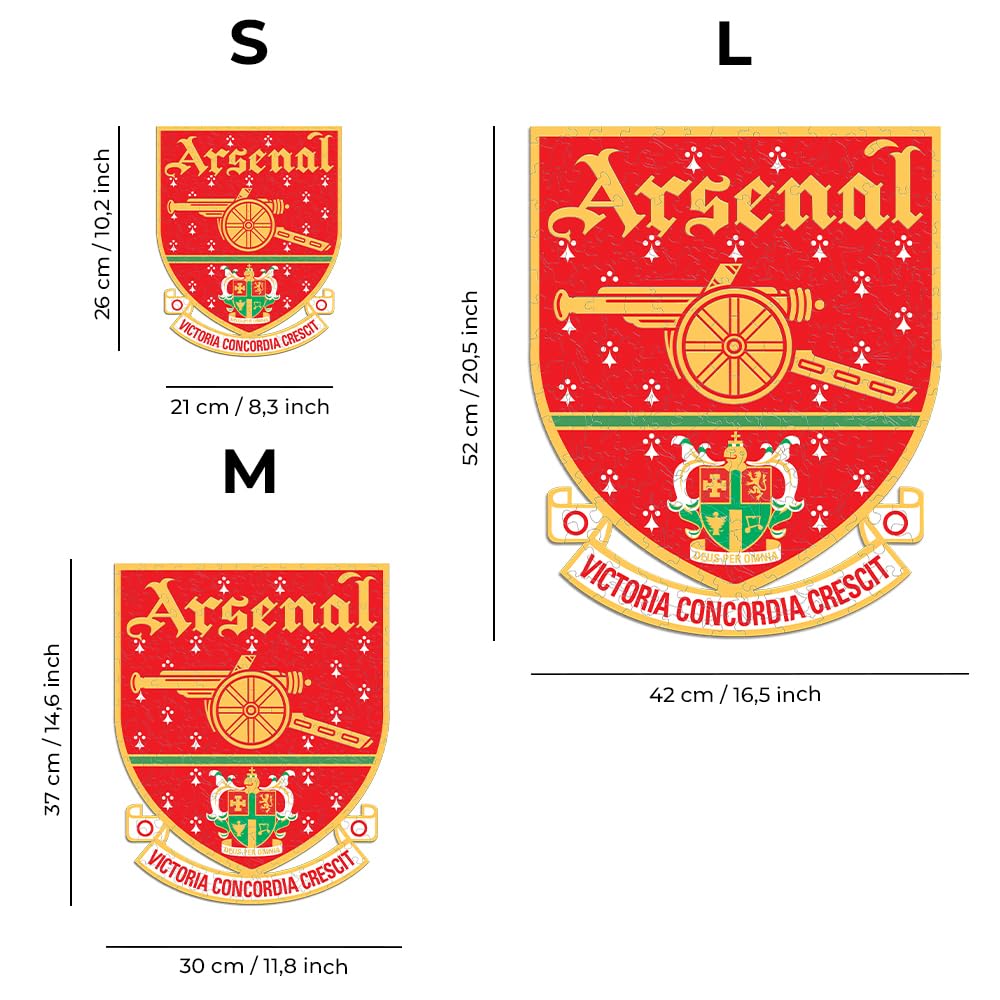 Iconic Puzzles, Arsenal Retro Logo, Officially Licensed Wooden Puzzle, 100% Sustainable, Gift for Adults and Children Size S - Image 3