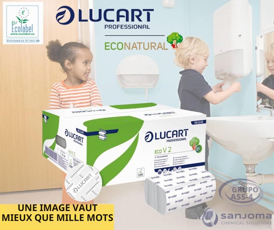 Serviettes en papier Lucart | Sèche-mains doux et absorbants | Distributeur compatible | Certifié écologique