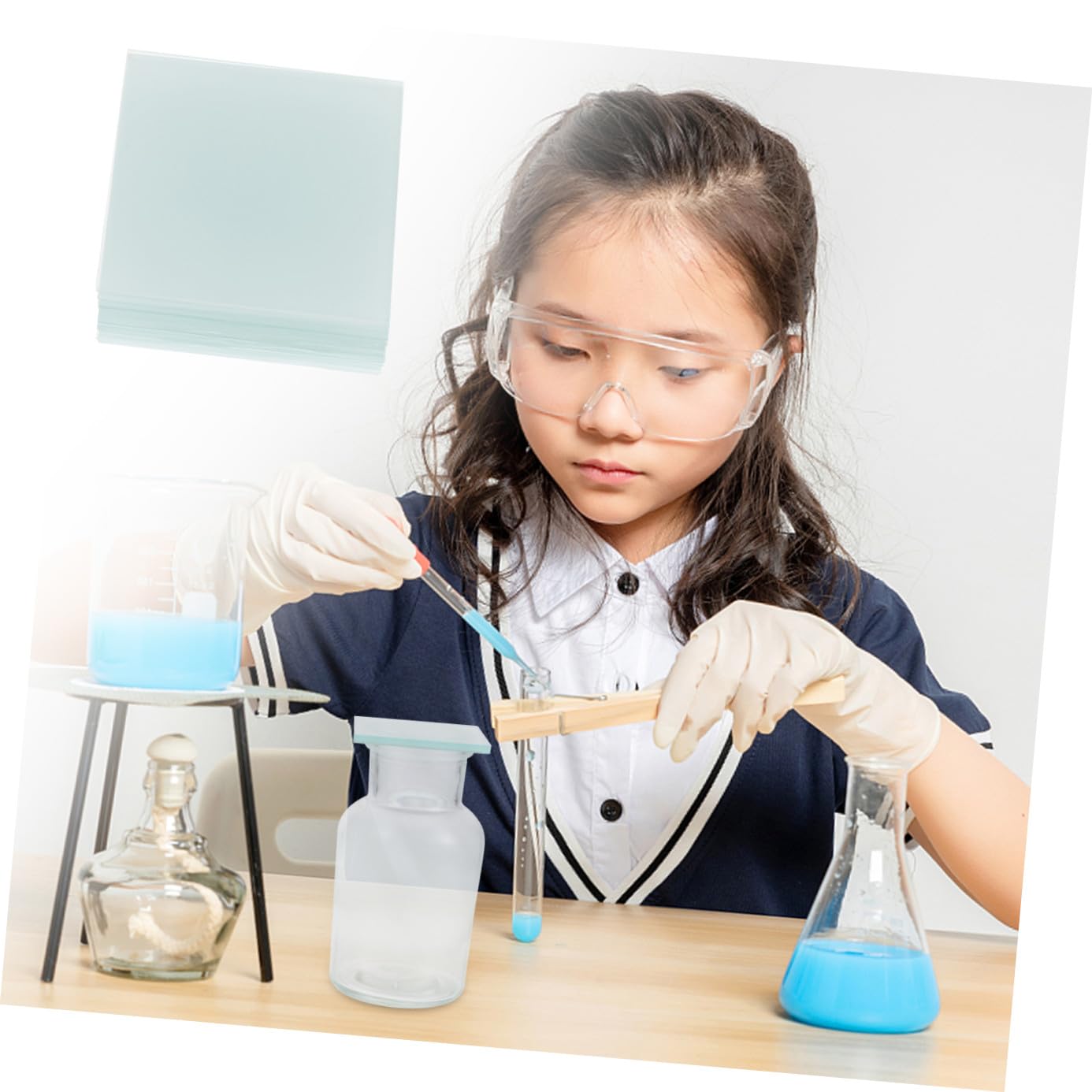 15 Stück Matte Glasplatten 60x60mm für Sammelflaschen Bruch und Stoßfest für Experimente im Schul Labor und Chemielabor