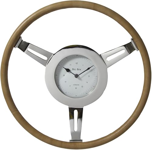 LightMakers 6259419 Light Makers The Kane - Reloj de pared, 18.1 in, piel de níquelbronceado