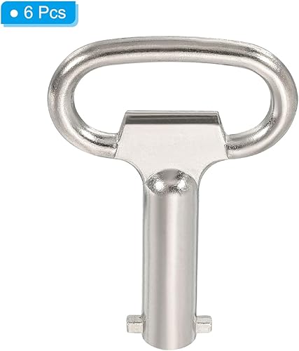 Miniatura 3 de PATIKIL Llave de enchufe de 0.5 x 0.23 pulgadas, paquete de 6 llaves de medidor de agua a gas para gabinete eléctrico para cerradura de panel de