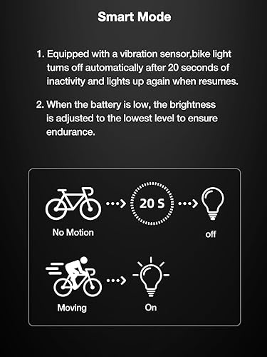 Miniatura 7 de VANSPARK CL1200 - Luces de bicicleta de 1200 lúmenes, faro de bicicleta con corte de 1200 lúmenes, luces de bicicleta recargables USB-C, cuerpo de