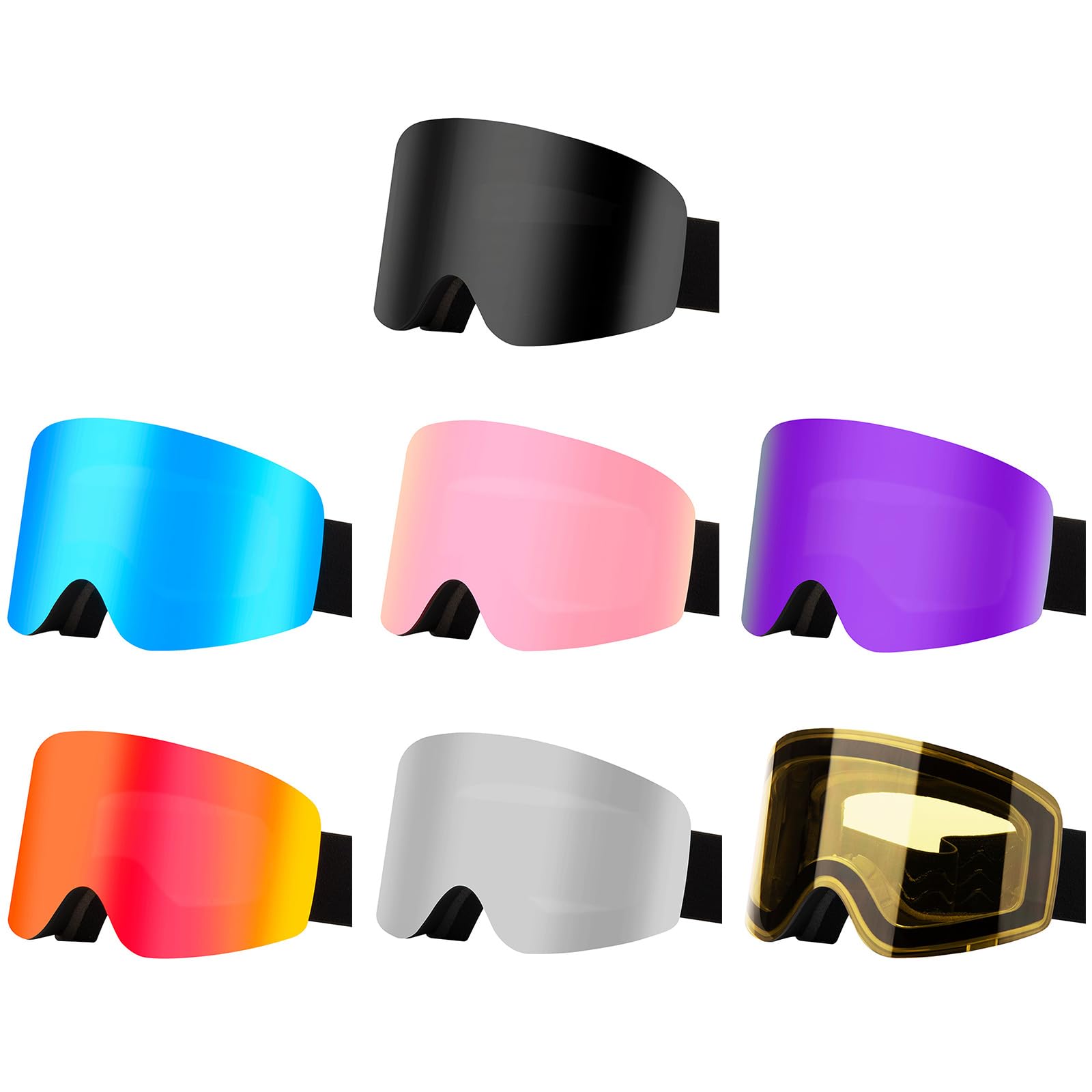 Occhiali da snowboard protettivi a doppio strato occhiali da sci occhiali da sci occhiali da neve magnetici per uomo unisex