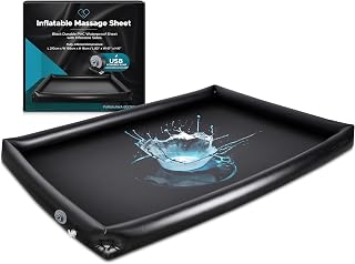 Inflatable Massage Sheet | Self-Inflating PVC Waterproof Sheet with Sides | Durable, Easy to Clean | 83'' x 61'' x 6''