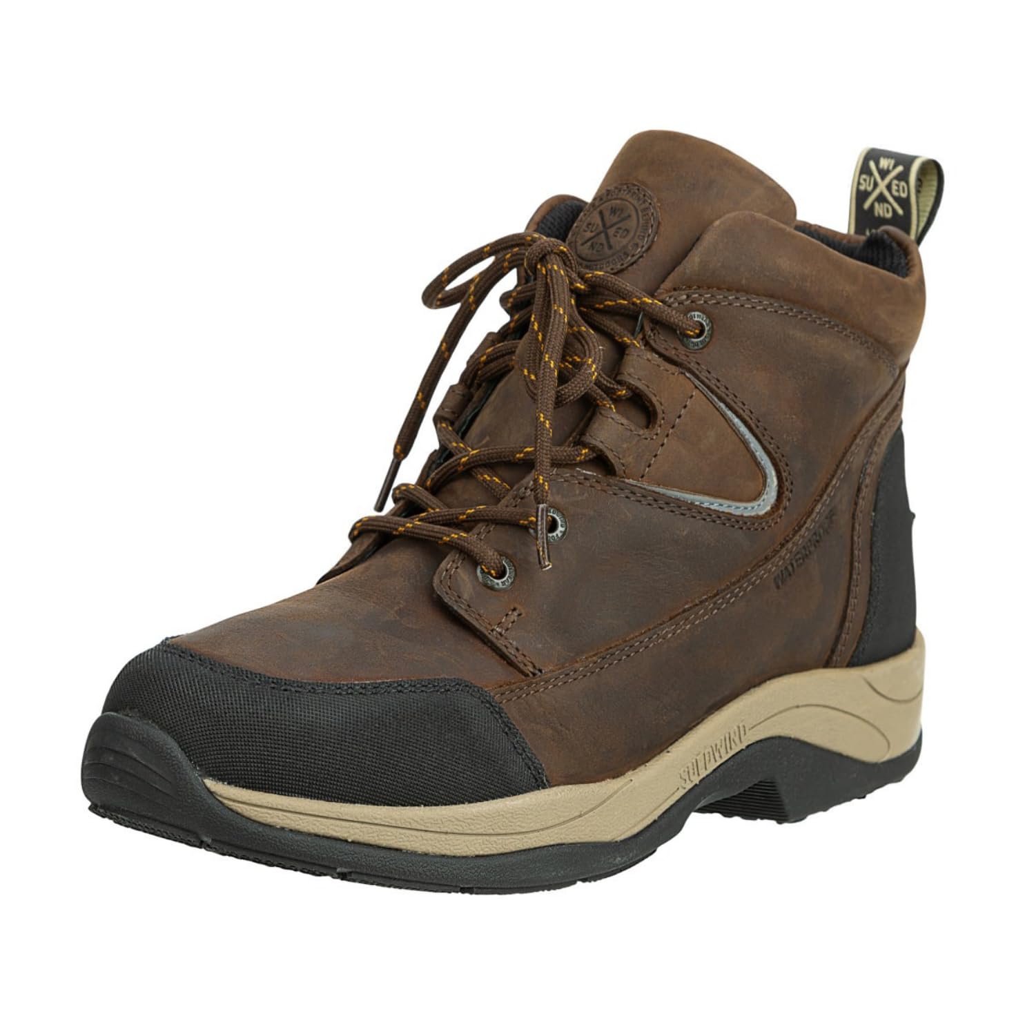 SUEDWIND FOOTWEAR Reitstiefeletten Field Lace GripFTX – Unisex Leder-Stiefeletten – Stall & Gelände Allwetterstiefeletten – Schnürung, Micro-Dry-Futter, GripFTX-Sohle – chocolate & 36–46