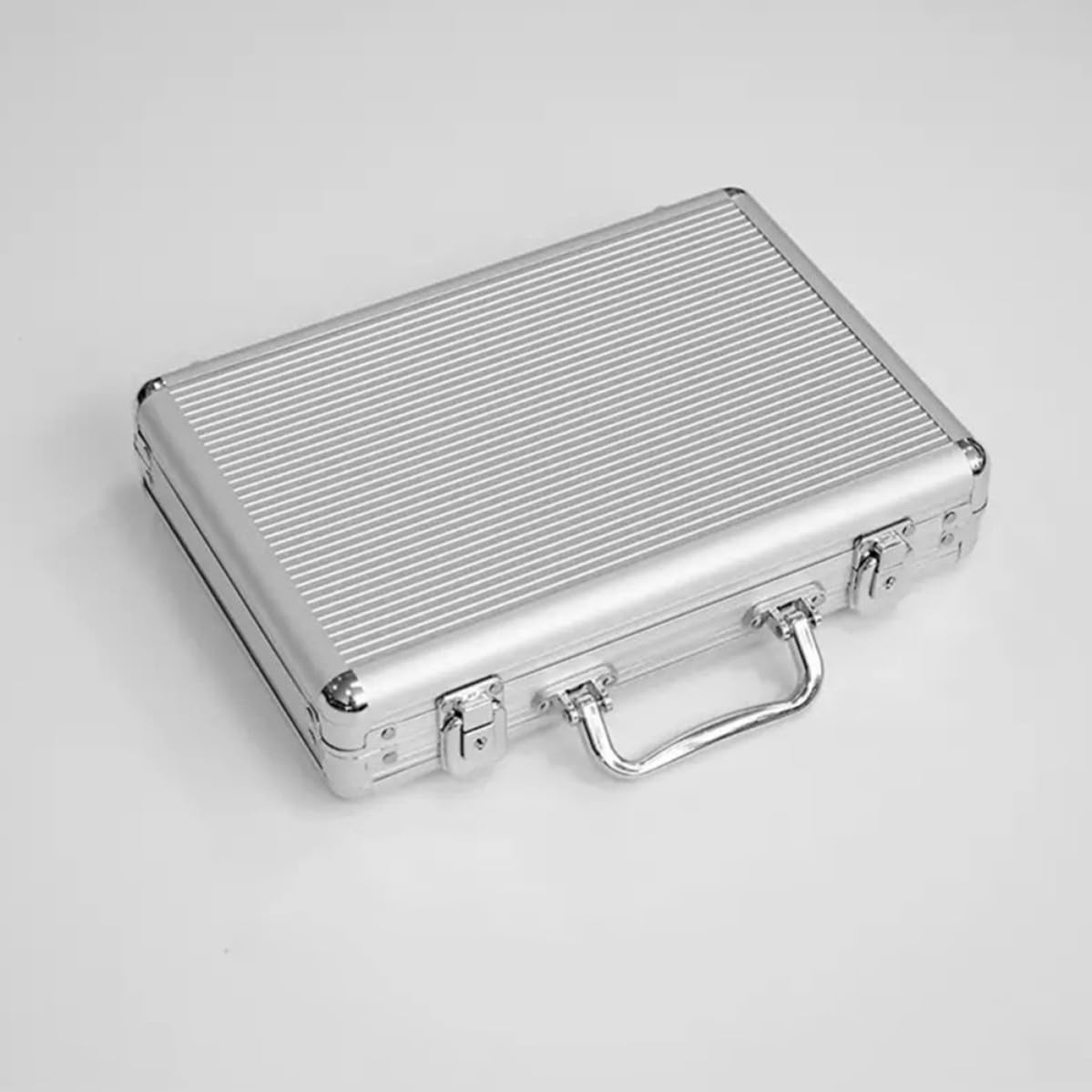 TOPBATHY Valigetta Portacarte da Poker in Alluminio, Robusta, Argento