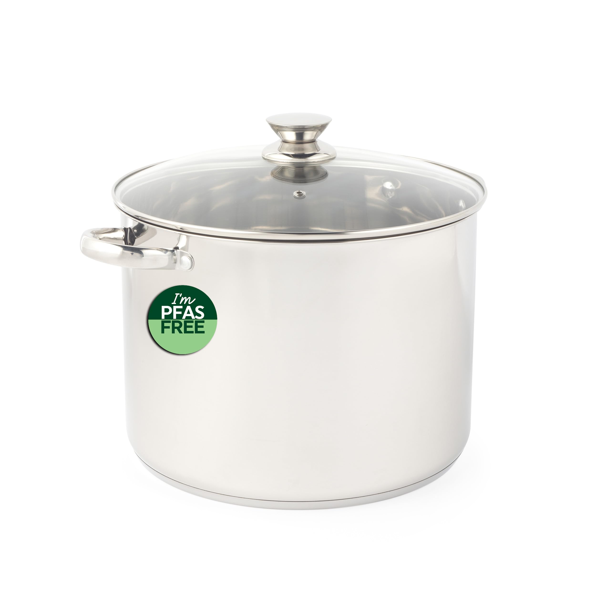 Russell Hobbs Classic Collection 30 cm Stockpot – Stainless Steel Cooking Pot, Tempered Glass Lid with Steam Vent, 15 Litre Capacity, Mirror Finish, Easy to Clean, for Soups, Casseroles, Curry