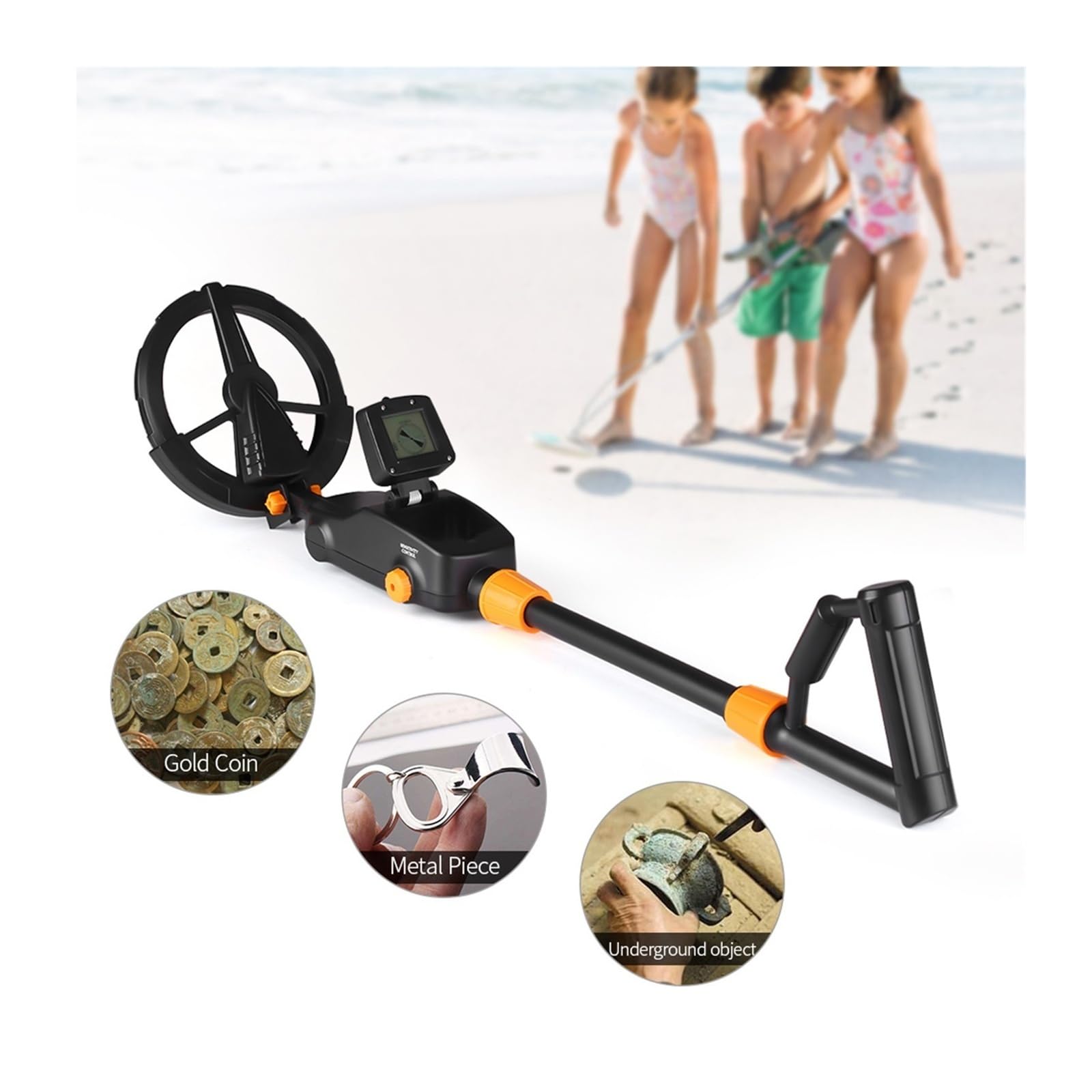 Dziecięcy lekki ręczny wykrywacz metali Gold Digger Treasure Hunter Tracker Seeker z wodoodporną cewką poszukiwawczą(Without Shovel)
