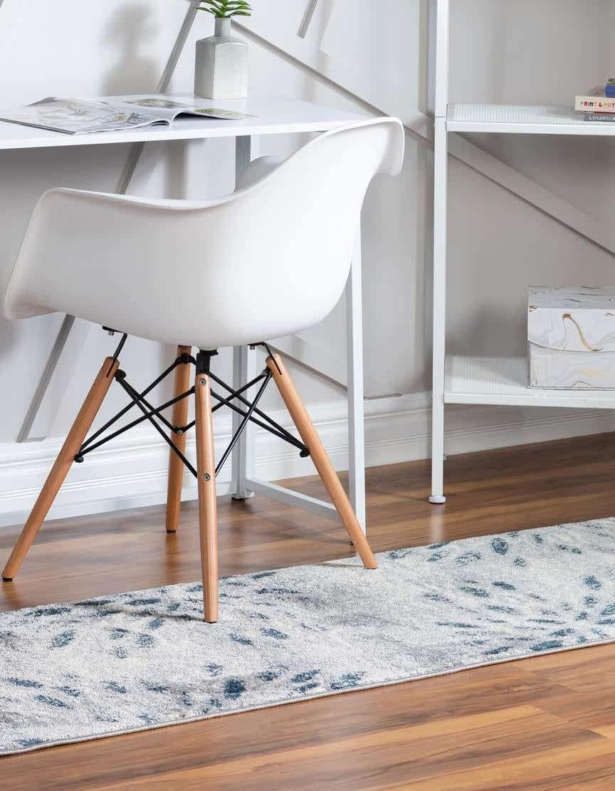 Unique Loom Sumter Collection Area Rug - Rhett (2' x 6' Runner, Gray/ Navy Blue)