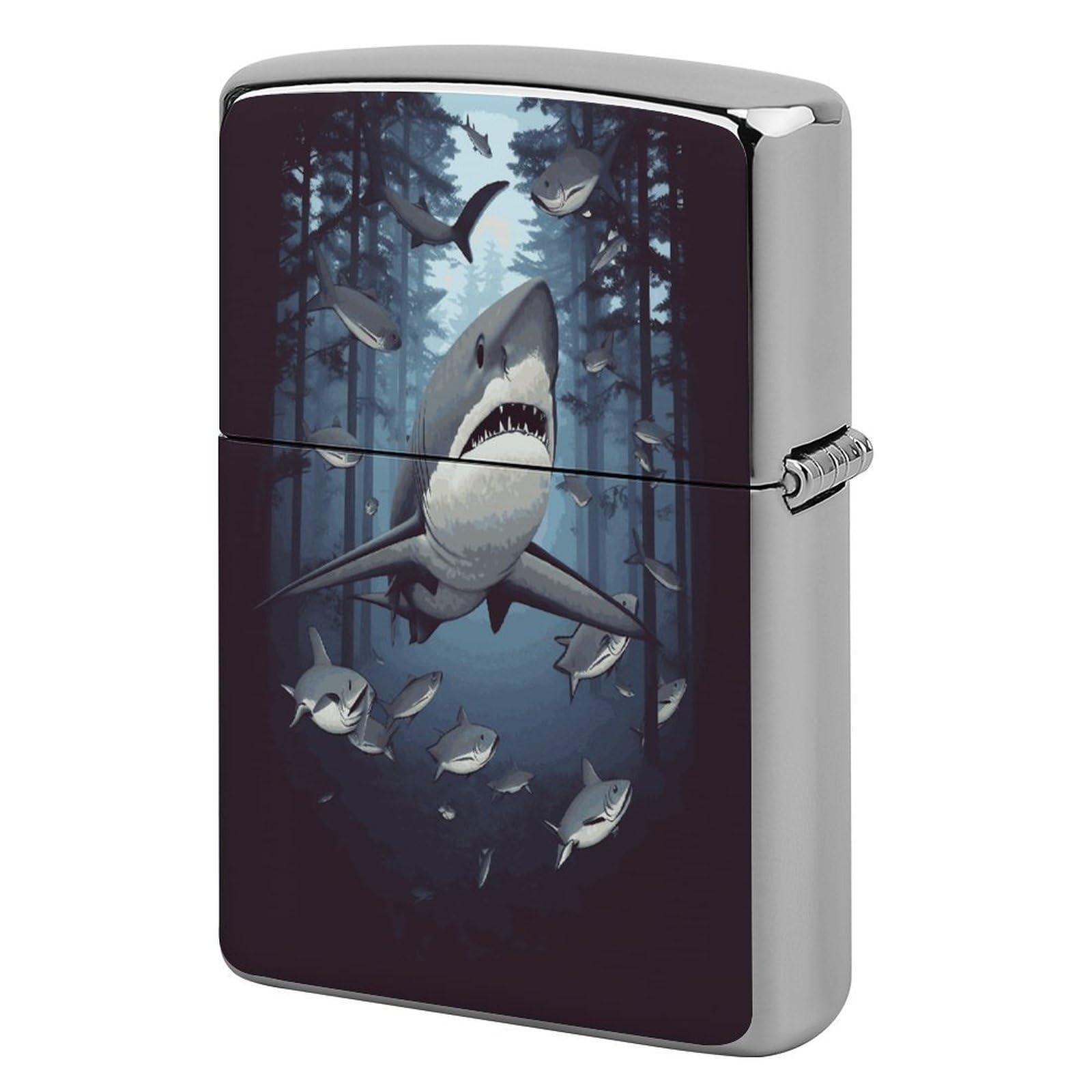 Fekiloot Style Funny Sharks Design Lighter Case Cover Lighter Holder