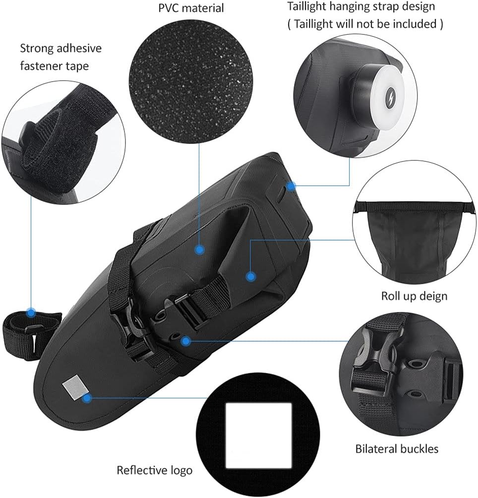 HBJWOV Bicycle Saddle Bag Waterproof Bicycle Storage Bag Reflective Cycling Rear Seat Post Bag Large Capacity Tail Rear Bag