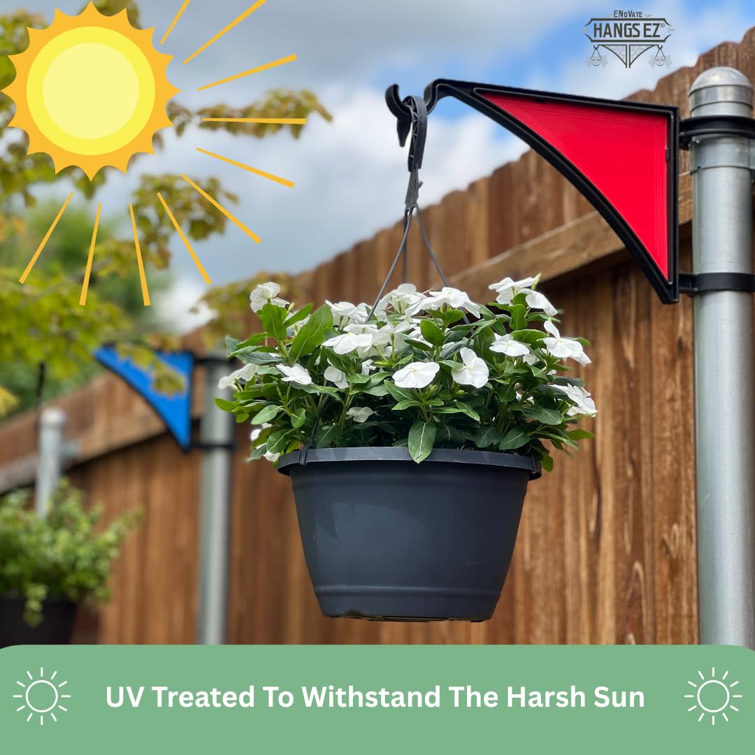 Amazon.com: ENoVate Hangs EZ 2 PCS Fence Post Hangers with Red Solid Panel  Inserts(Plant Hanger, Garden Hook) Fits 2 3/8" Posts : Patio, Lawn & Garden