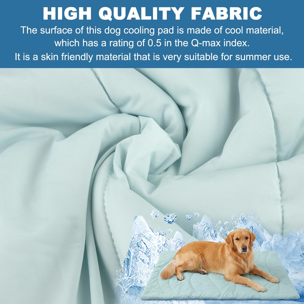 Tapis rafraîchissant pour chiens et chats – Tapis auto-rafraîchissant de 2,2 cm d'épaisseur (taille L 122 x 71 cm) – Lavable en machine, pas d'électricité nécessaire