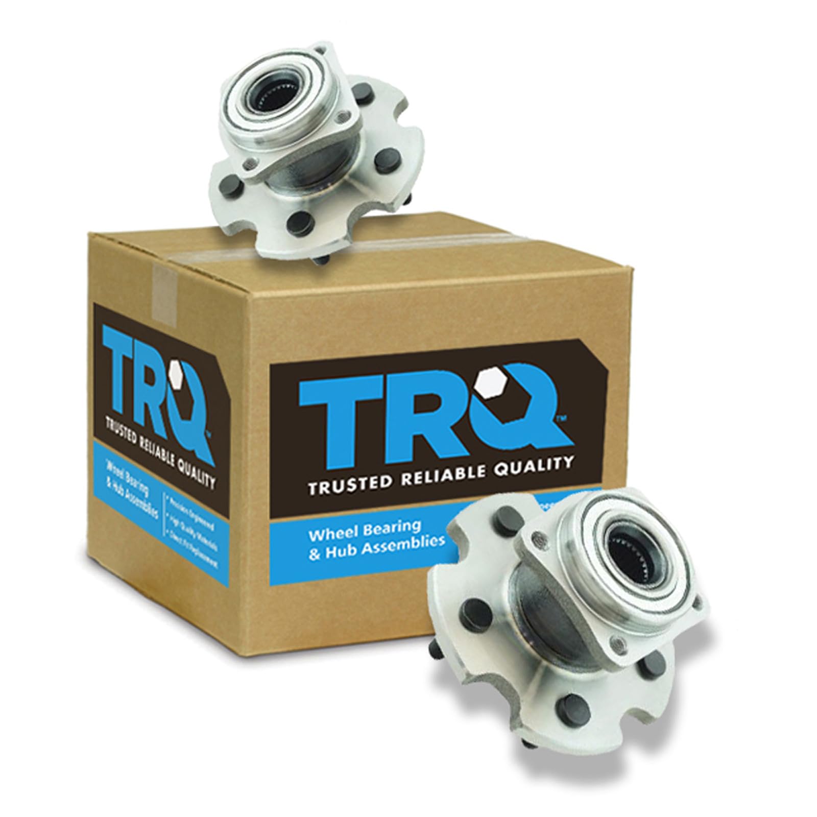 TRQ 2 Piece Rear Wheel Bearing &amp; Hub Assembly Set AWD