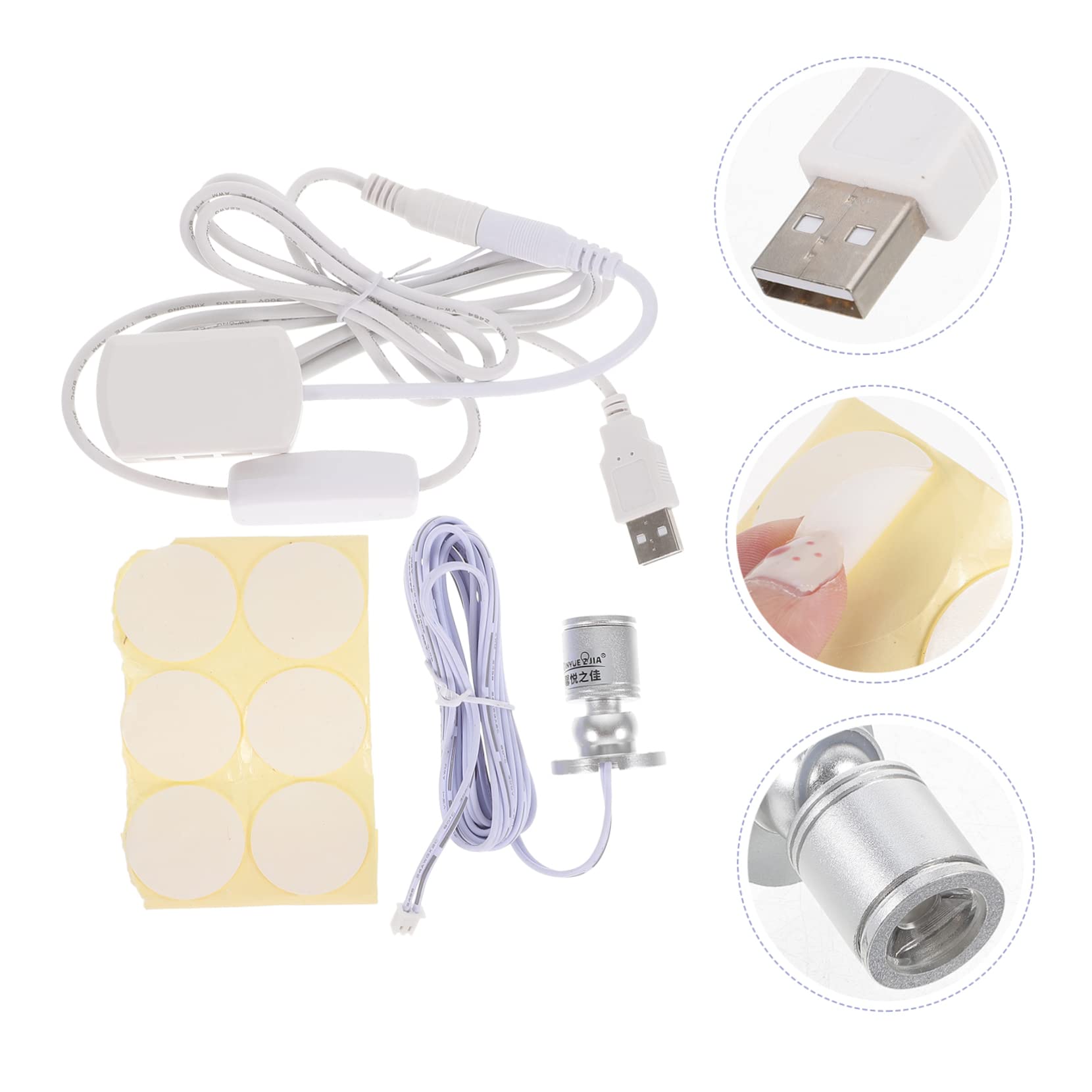 Gadpiparty 1Set USB Spotlight Display Light Warm Indoor Picture Lamp for Jewelry Showcase Fashionable USB Powered Hanging Lamp with Rotation