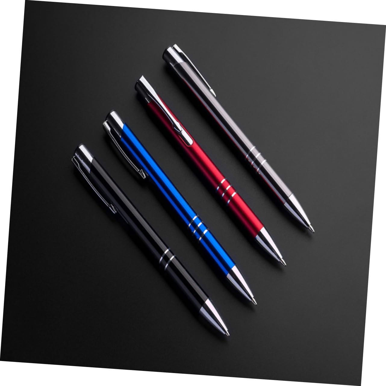 STOBOK 18pezzi Penne Sfera Retrattili Metallo Scrittura Design Elegante Per Scuola e Ufficio Colore Nero Per Professionisti e Studenti