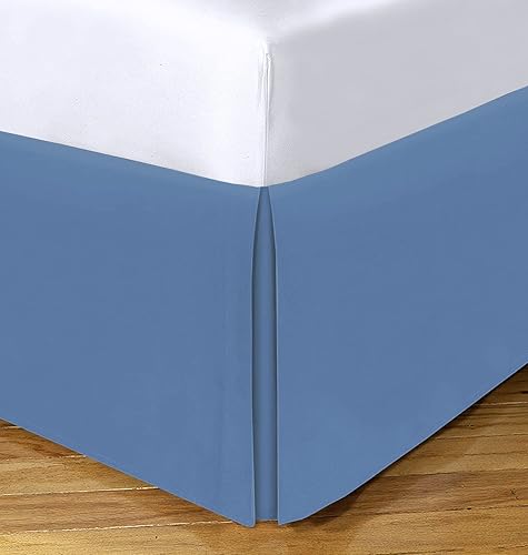 Miniatura 9 de Falda de cama  Falda de cama plisada 100% algodón egipcio de 800 hilos  Fácil ajuste con falda de cama a medida de 16 pulgadas  Tamaño individual