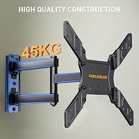 Perlegear TV Fali Tartó - Dönthető és Forgatható Konzol 23-55 Colos Lapos és Ívelt TV-hez, 45 kg Teherbírás, VESA 400x400 mm 3