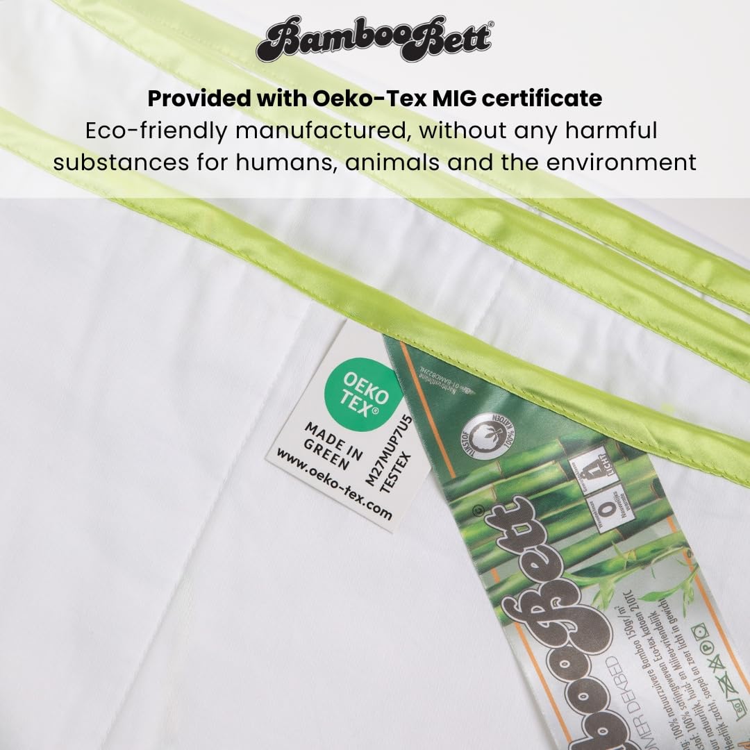 Bambus Bett - Original Sommerdecke aus reinem Bambus - Köstlich kühle und frische Bambusdecke - Leichte, geschmeidige, saugfähige, luftdurchlässige Sommerdecke - 200x220 cm (Extra lang)