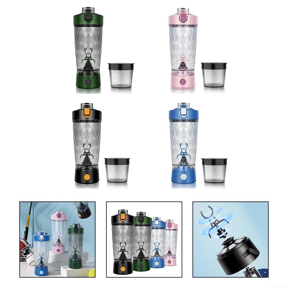 Mescola i tuoi pasti ovunque con questo shaker elettrico ricaricabile tramite USB, leggero ed efficiente per miscelare le proteine (verde)