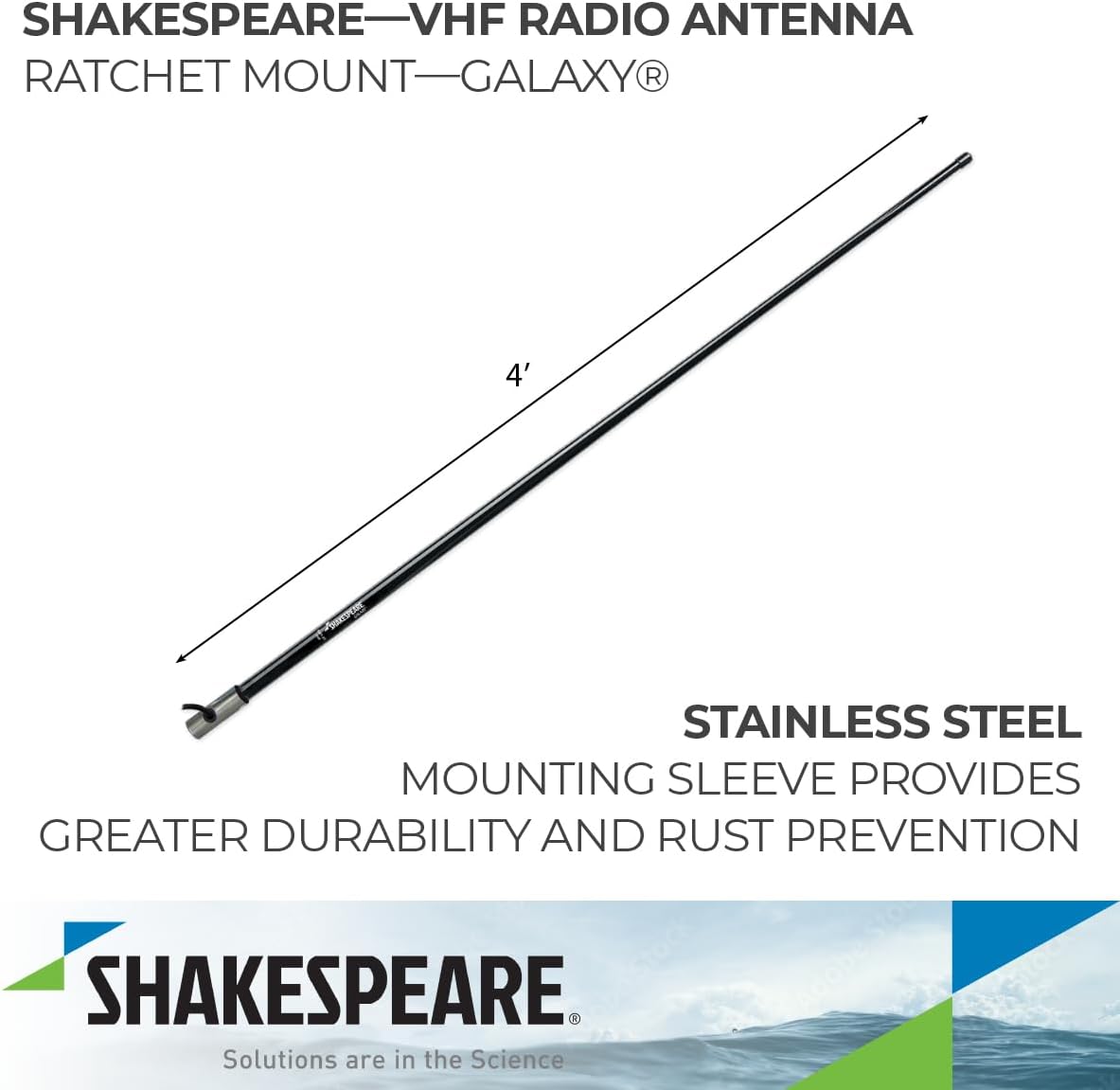 Shakespeare 5401-XT Galaxy Black 4' Marine Antenna