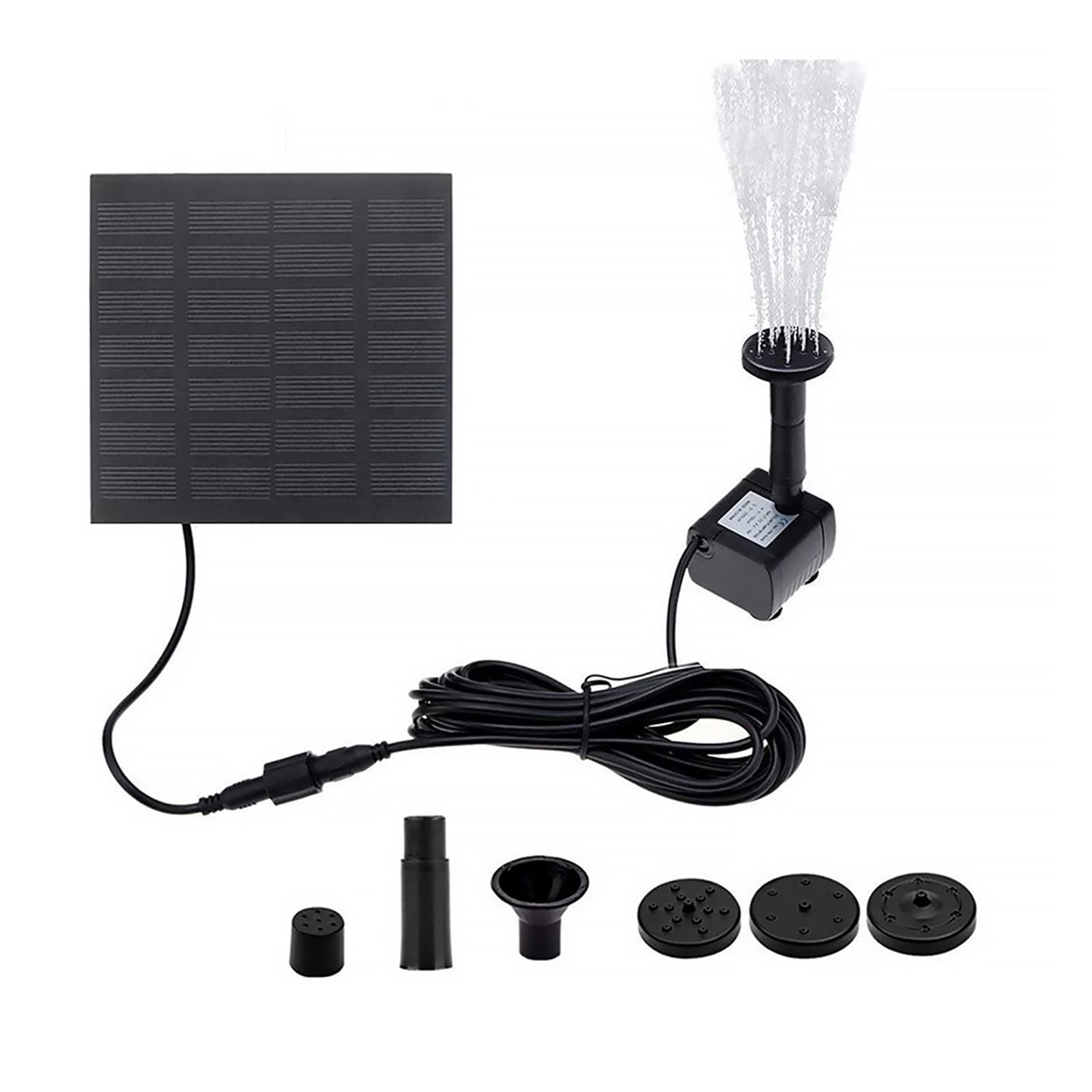 Joliane One Color Solar Hydroponics Submersible Pump Easy Installation With 6 Nozzles Pond Fountain Water Pump Decorative Props For Outdoor Garden