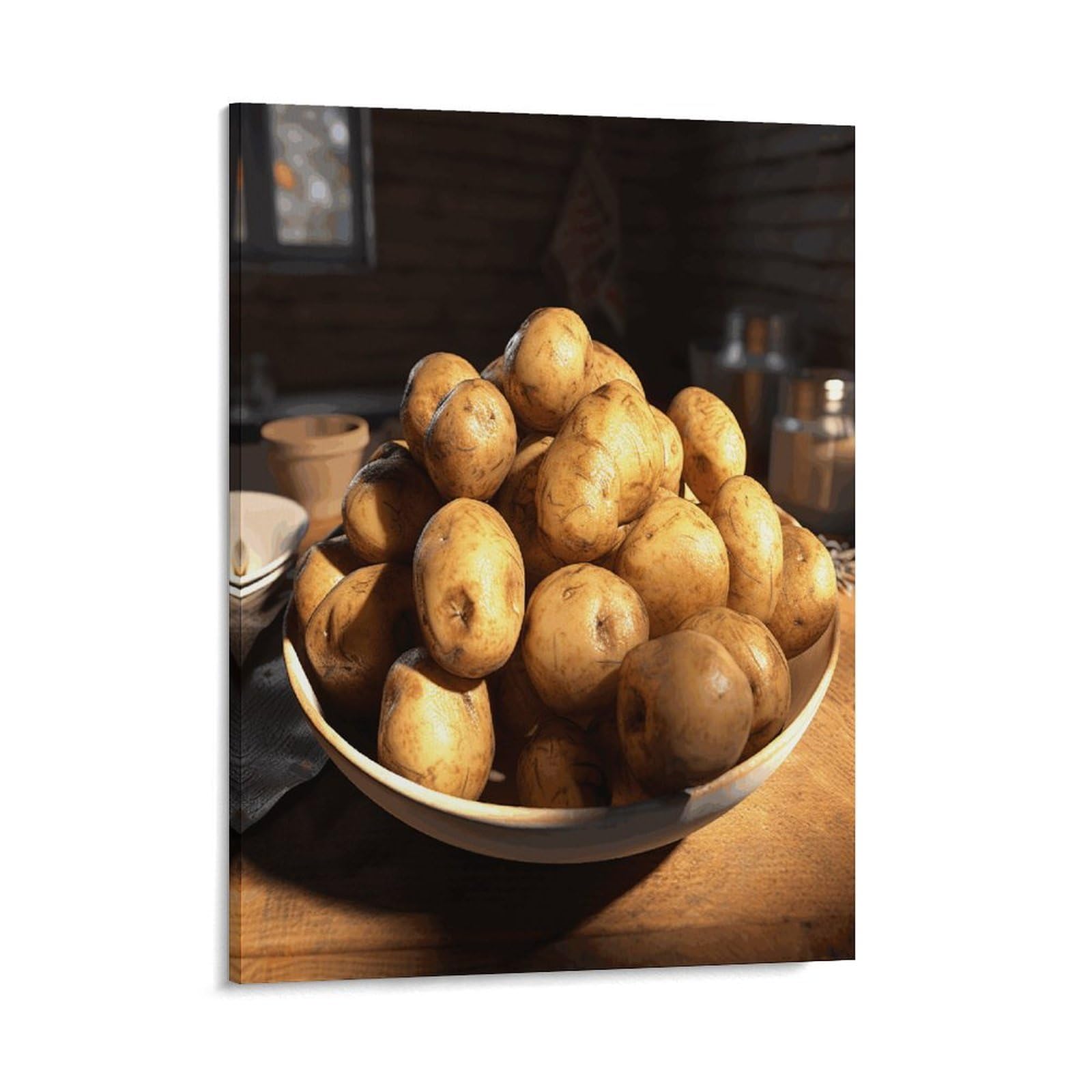 Adfgyerh Style Some Dried Potatoes Wall Art Framed,Canvas Prints Ready To Hang Home Decor,Canvas Wall Art For Living Room Hallway Office Wall Decor 08X10inch(20X25cm)