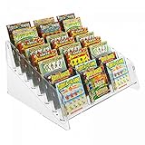 Espositore gratta e vinci da banco in plexiglass trasparente a 24 tasche - Misure: 37 x 33 x H20 cm
