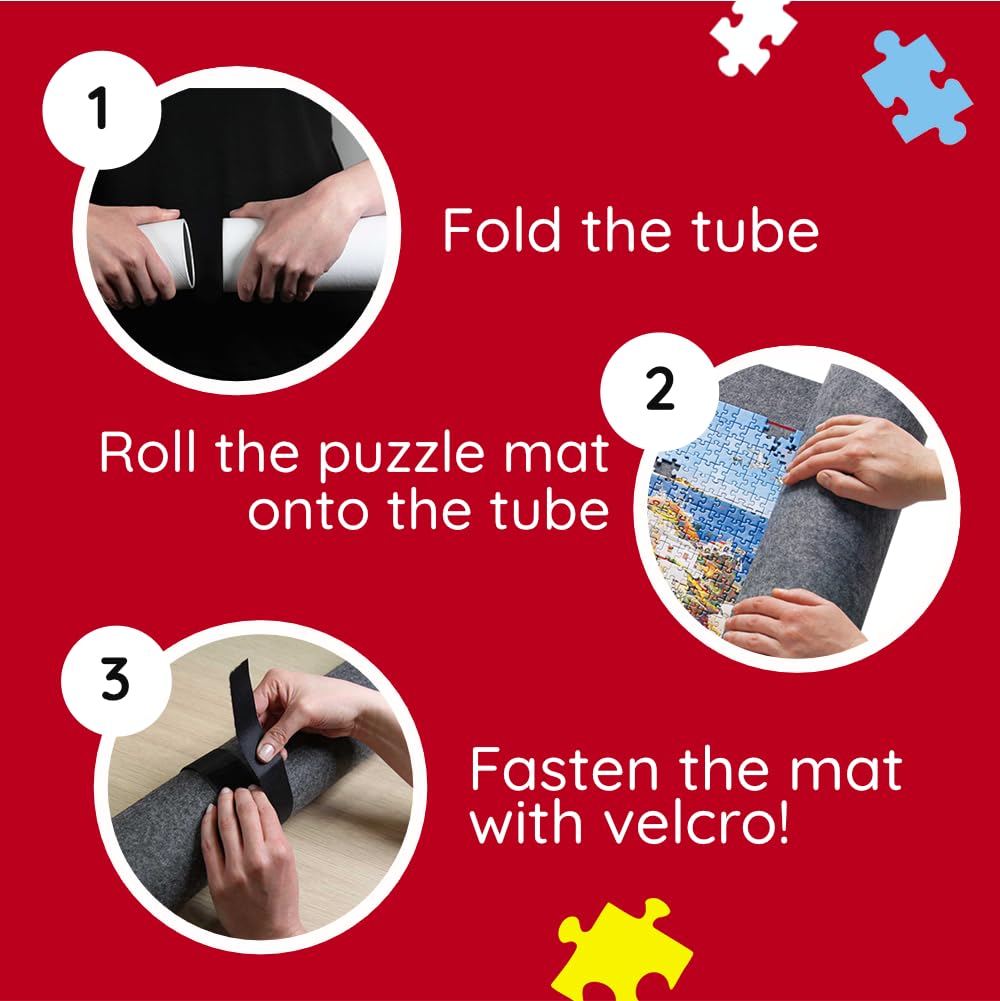 Trefl - Mata do Układania Puzzli, 500-3000 Elementów Trefl– Do Przenoszenia i Przechowywania Puzzli, Mata z Mocnymi Rzepami, Duży Rozmiar, Do Układanek o Rozmiarze do 116x85 cm