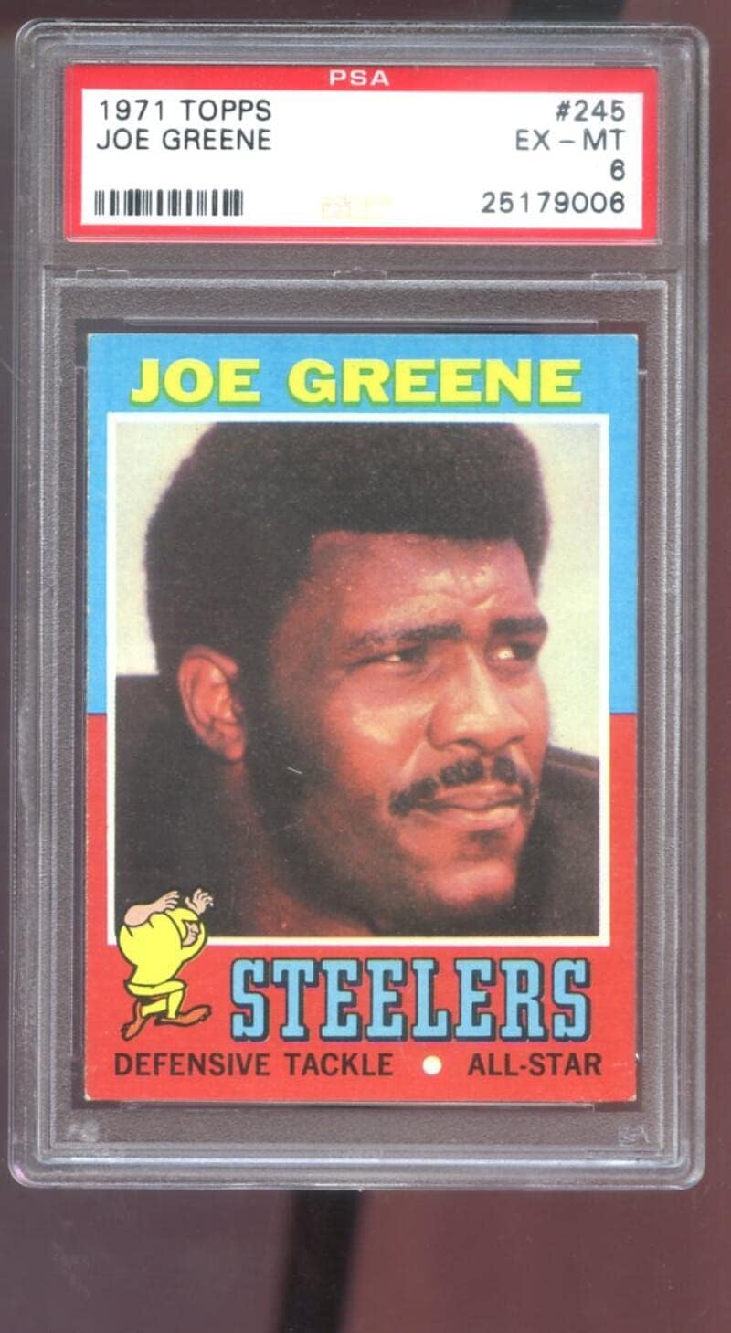 1971 Topps #245 Joe Greene ROOKIE RC PSA 6 Graded Football Card Mean Steelers